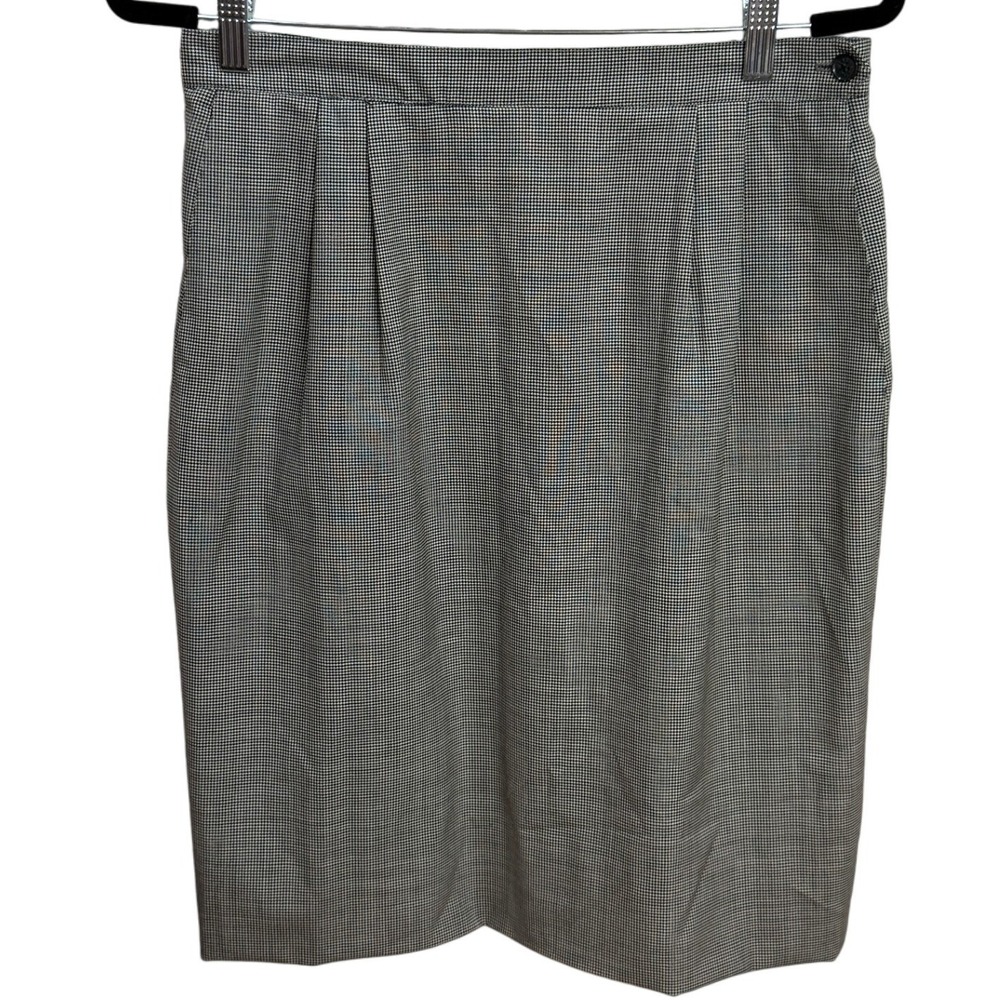 True Vintage Austin Reed London NY Wool Plaid Pencil Skirt Sz 10 Business Casual